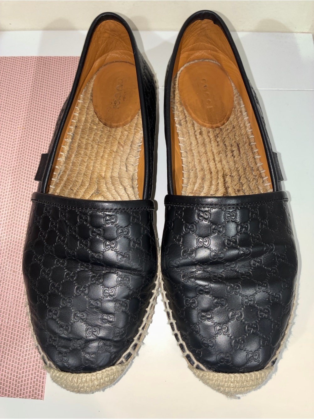 Gucci Black Leather GG Espadrilles - Picture 8 of 9
